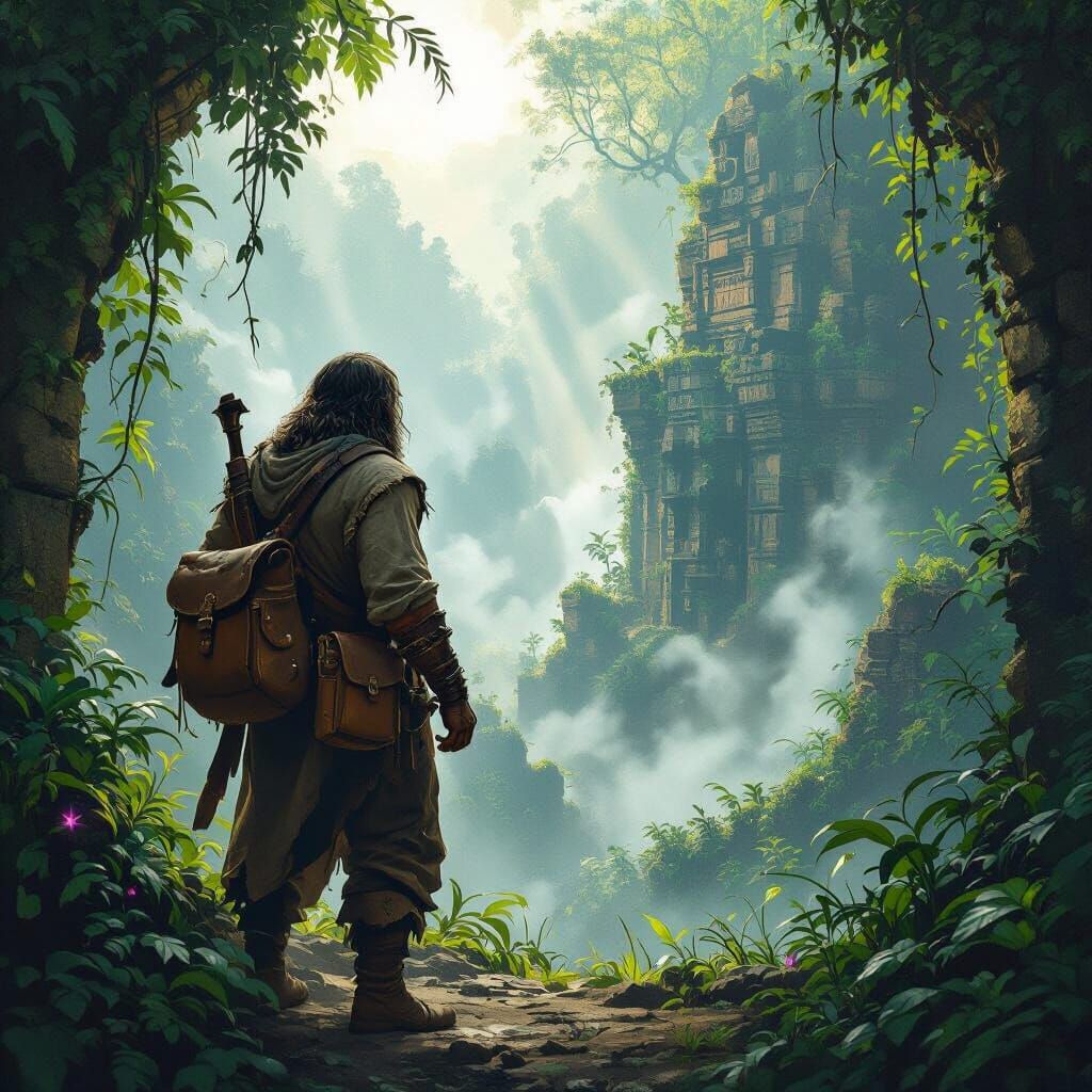 Ancient Jungle Ruins: A Frazetta-Inspired Adventure