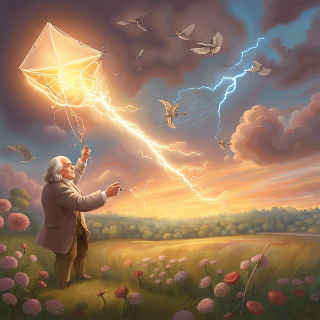 Benjamin Franklin's Kite Experiment with Lightning