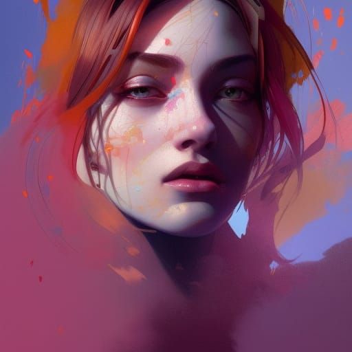 Abstract Portrait in Dynamic Lighting, Splash Art Style