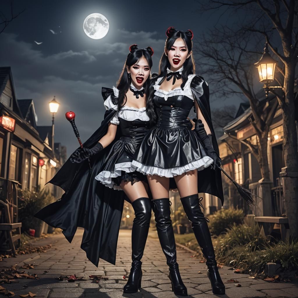 Vampire Maid in Patent Leather Outfit