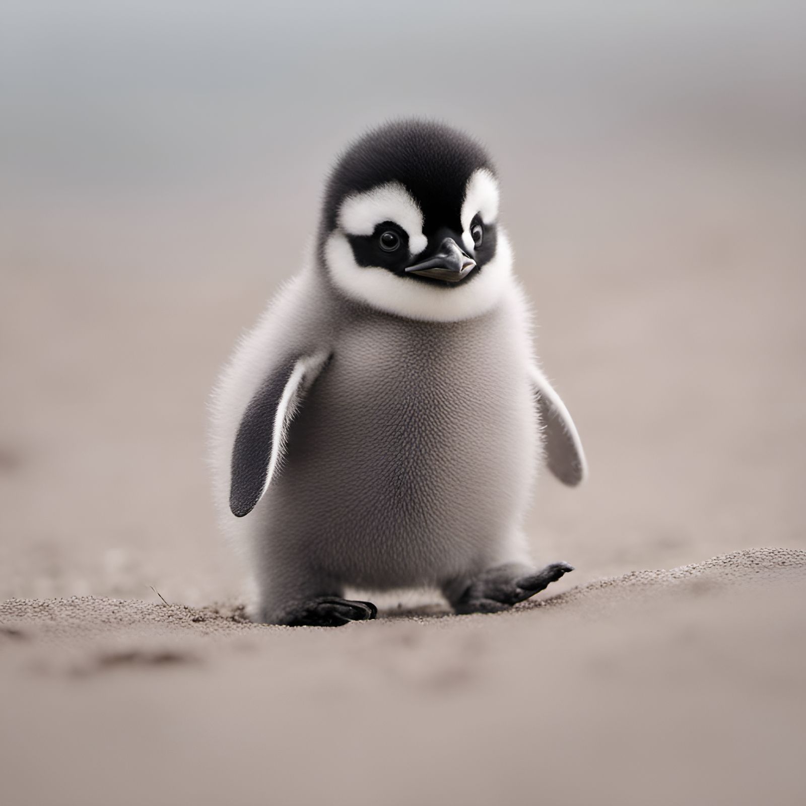 Adorable Baby Penguin on a Sunny Beach