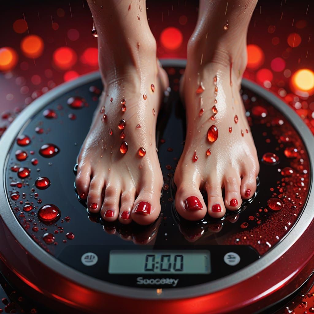 Macro Shot of Woman's Feet on Scale
