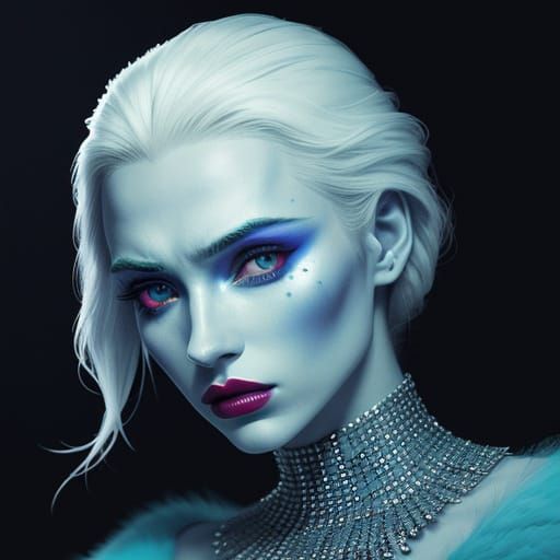 Woman Frozen in Time, Miles Aldridge-Inspired Hyper Realism