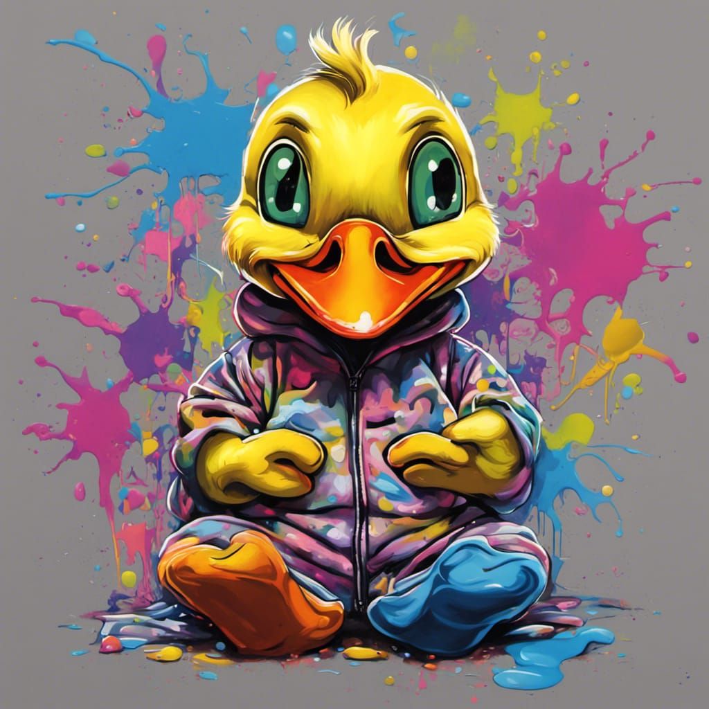 Duckling in Pajamas: Graffiti Art Style
