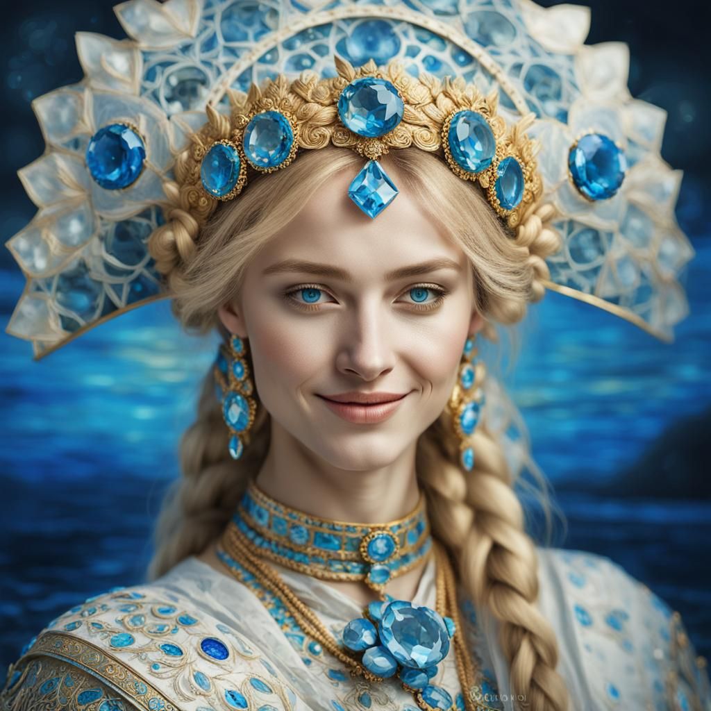 Angelic Russian Beauty in Slavic Clothing