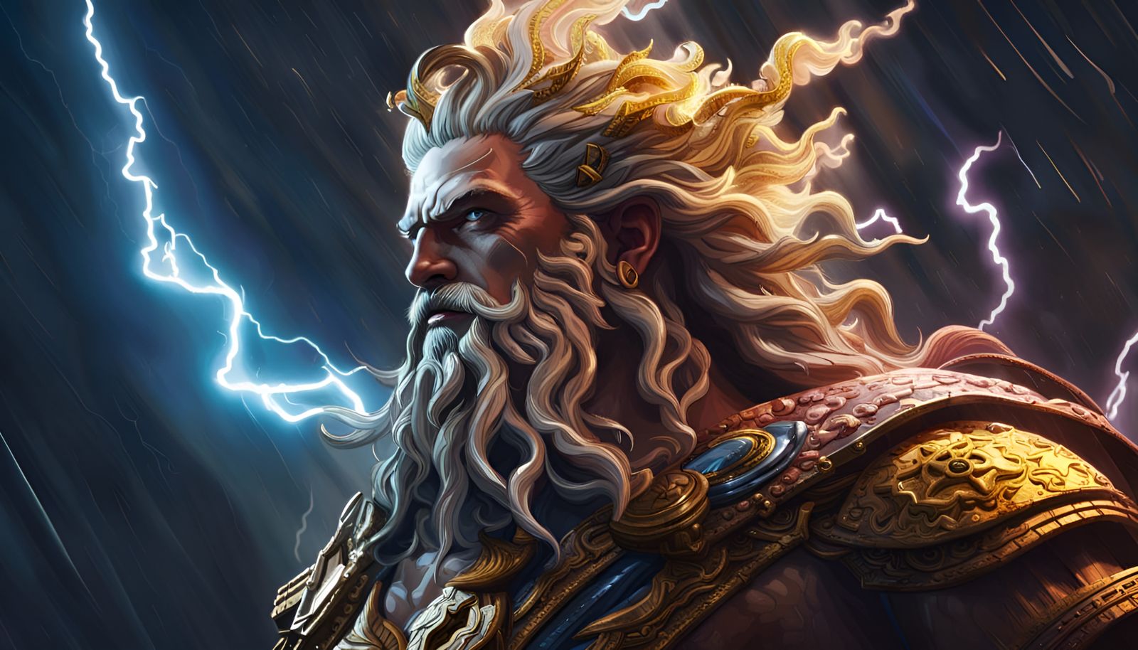 Zeus God of Thunder Lightning Strike