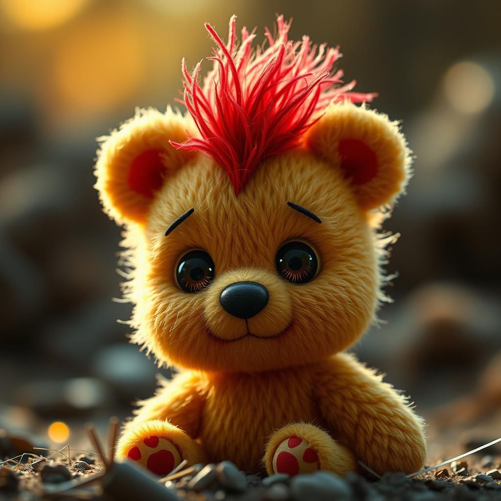 Hyper-Realistic Baby Winnie the Pooh in High-Fantasy Style