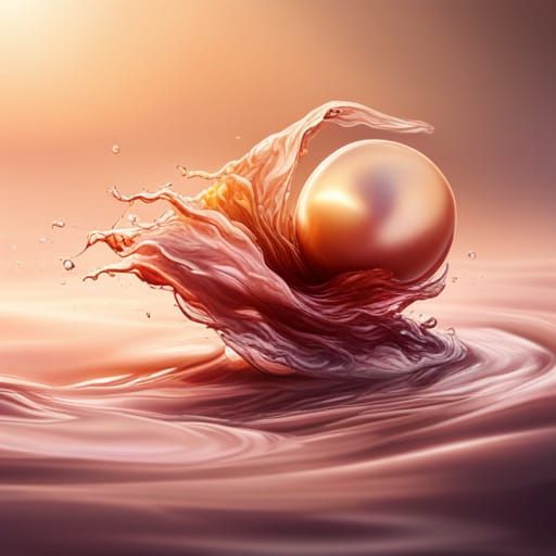 Hyperrealistic Pearl Mist Splash Art
