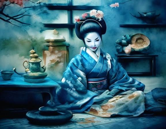 Watercolor Geisha