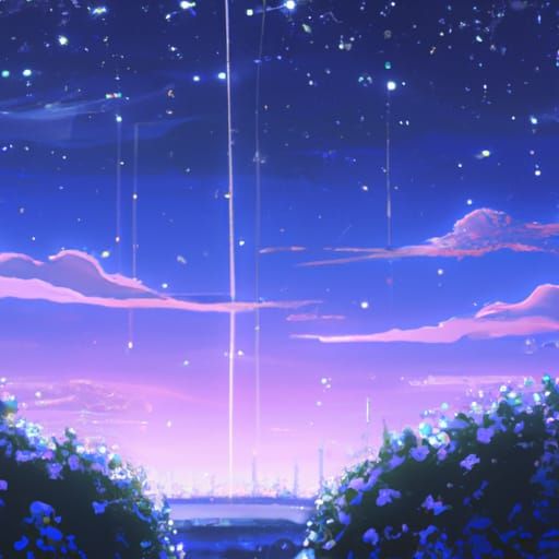 Anime Night Stars Aesthetic in Studio Ghibli Style