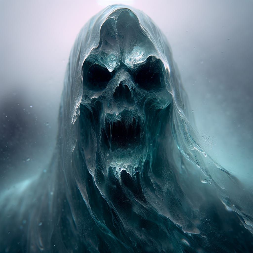 Ethereal Ghostly Figure Emerges from Mist