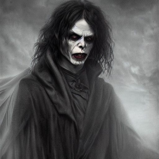 Sinister Vampire in Woodcut Style, Digital Art