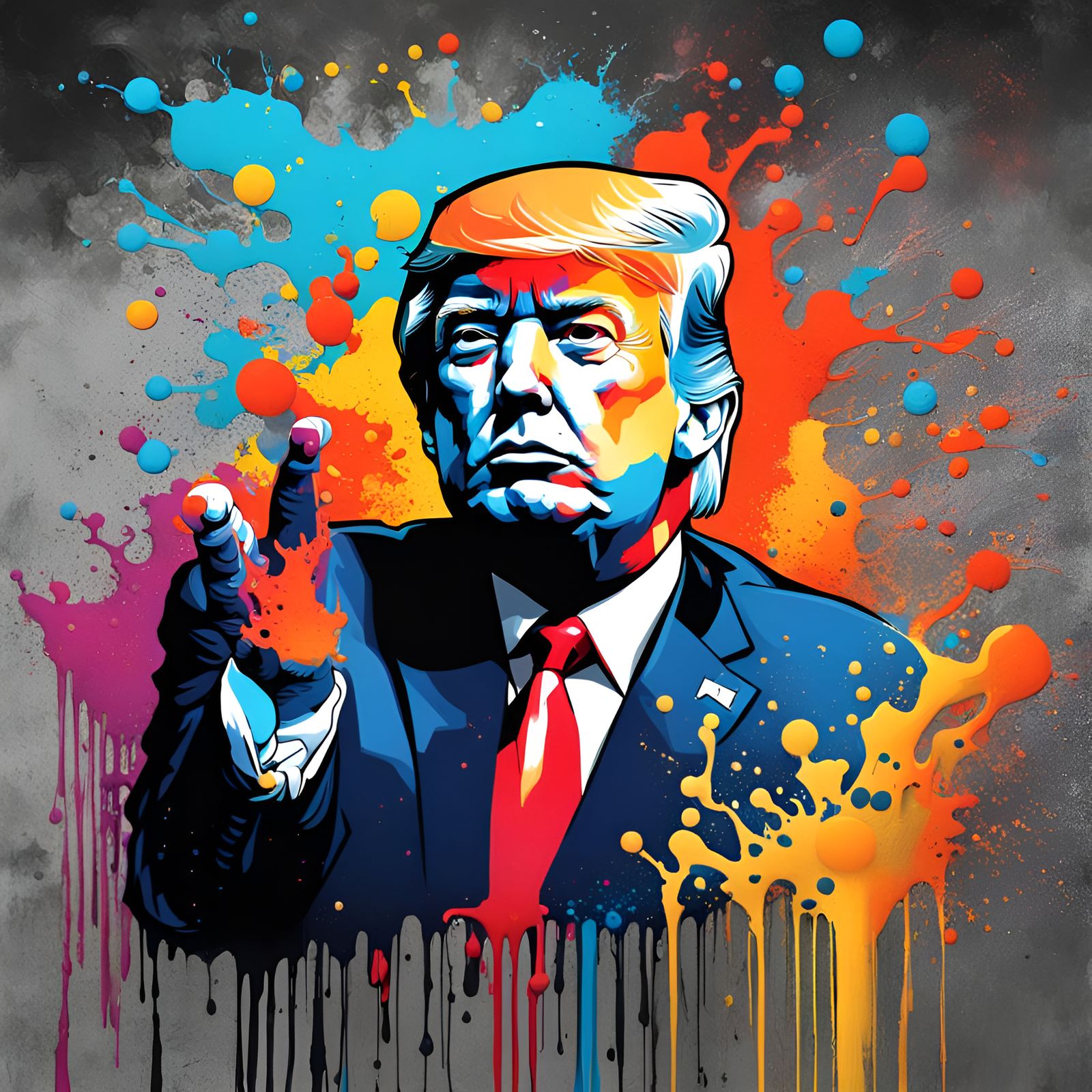 Trump in Graffiti Street Art Style