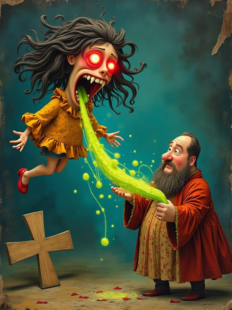 Whimsical Demon Possession Scene in Stop-Motion Animation St...