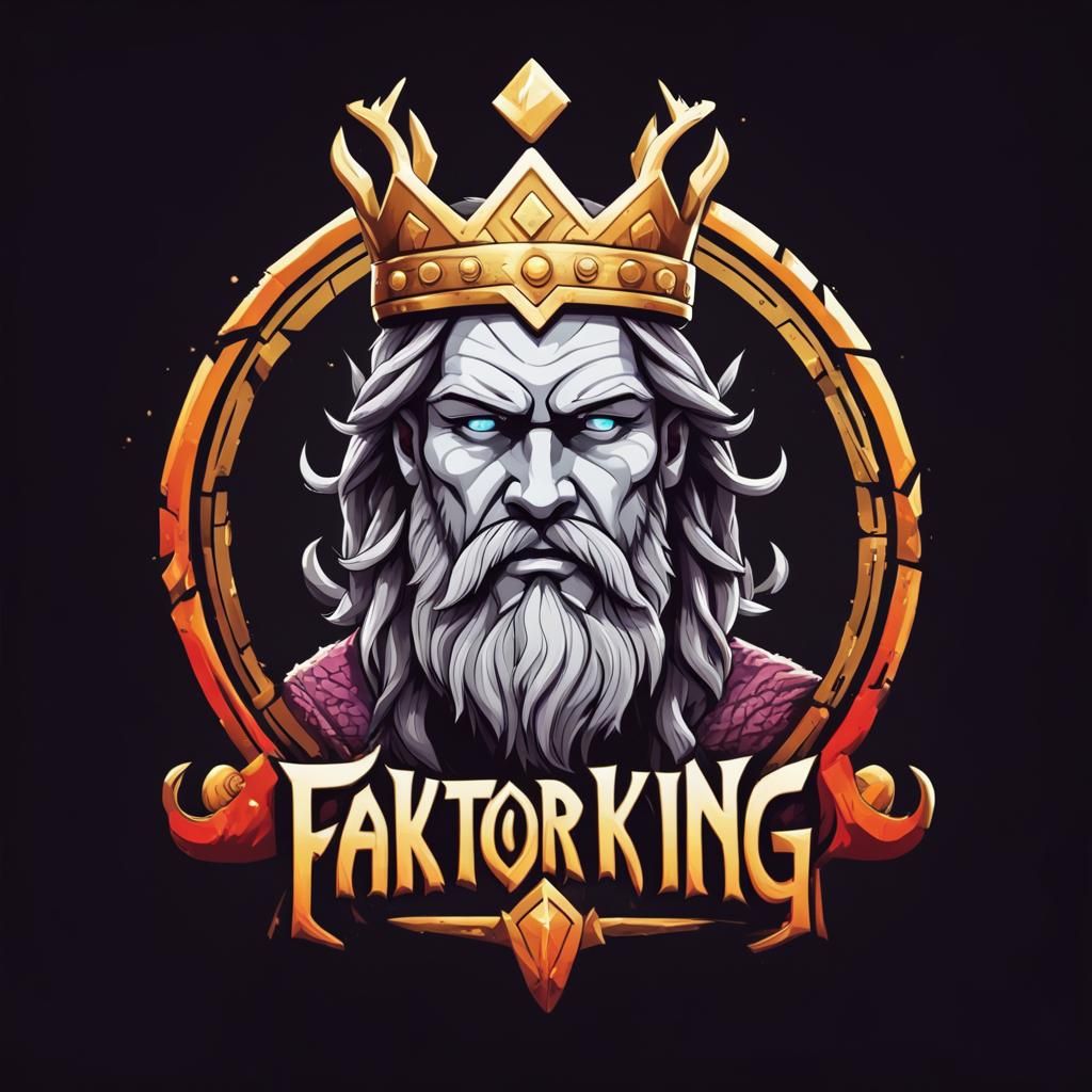 Viking Face Logo with Deer in Concept Art Style