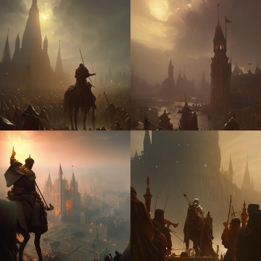 Epic Dark Fantasy Crusade Art in 8K Resolution
