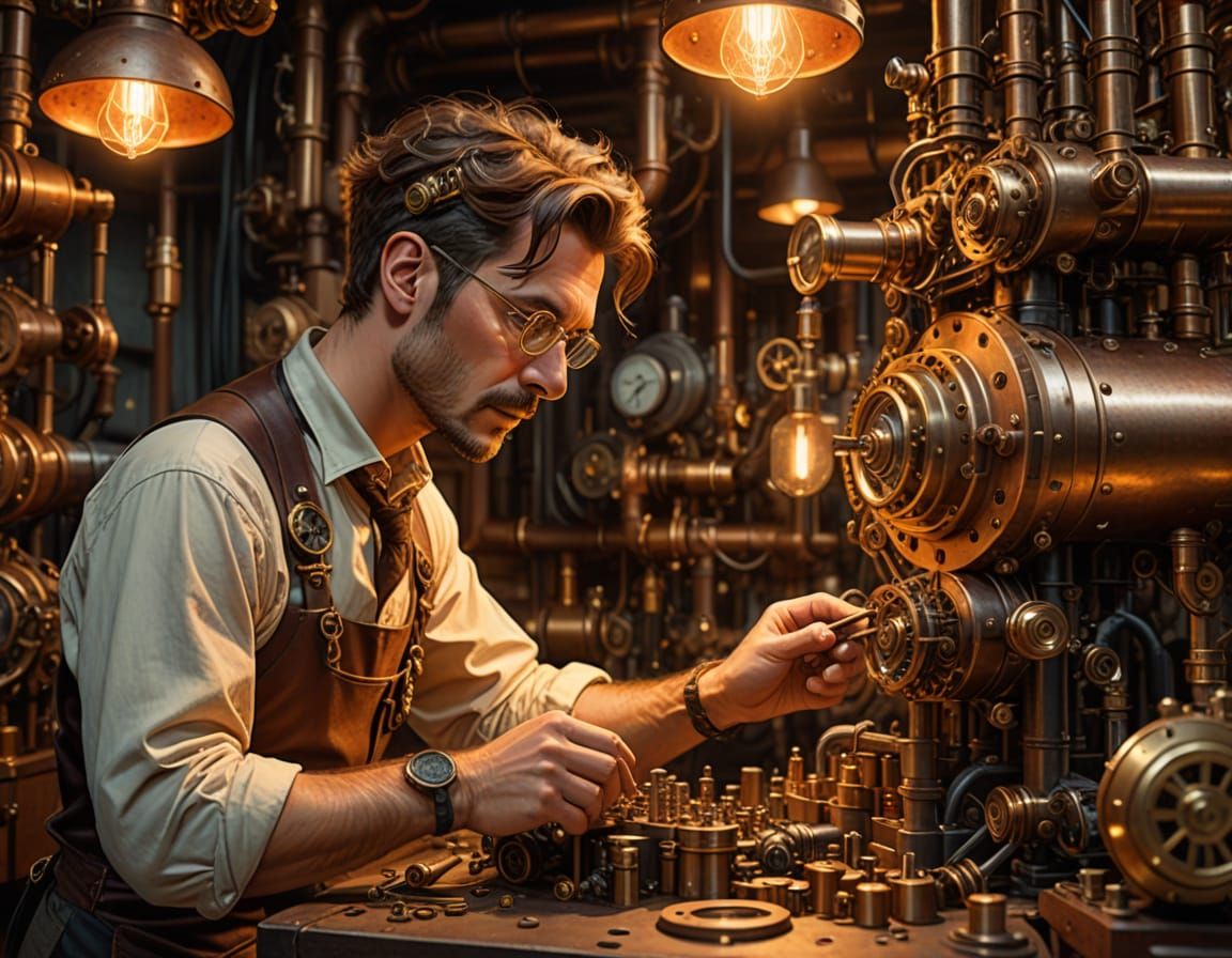 Steampunk Inventor Assembles Revolutionary Engine