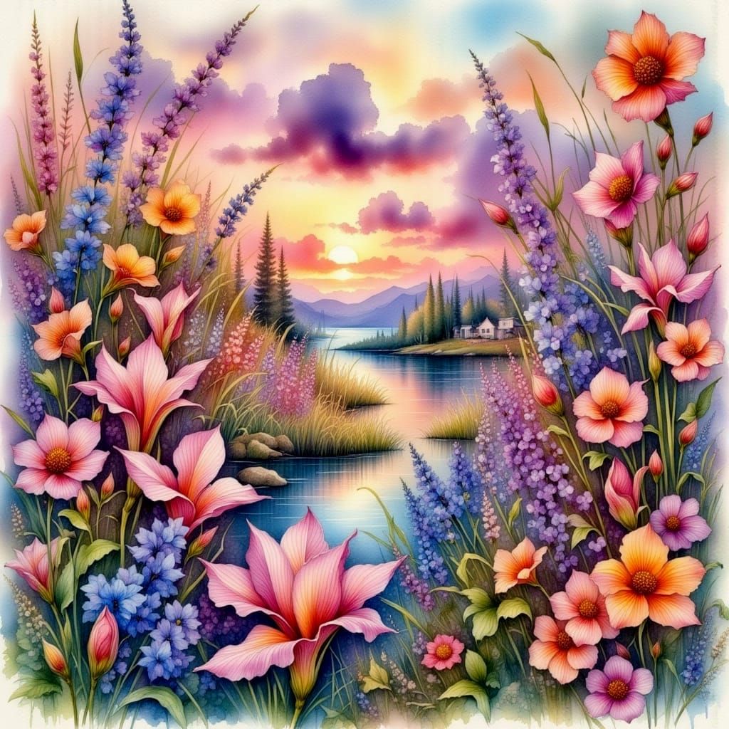 Vibrant Watercolor Painting: Life is Beautiful