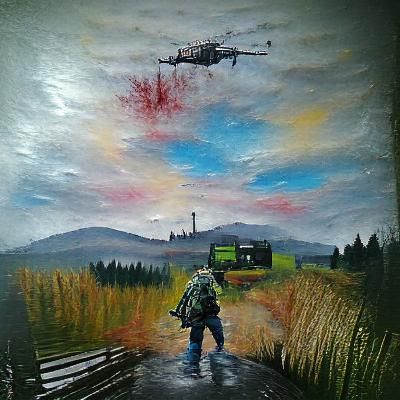 Abstract Acrylic Painting with Bold Colors