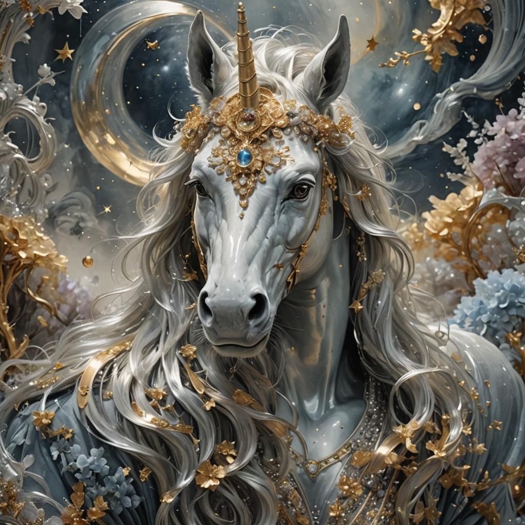 Dreamy Abstract in Silver and Gold