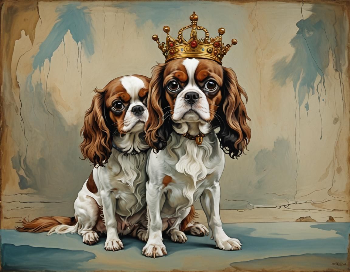 King Charles Spaniel in Surrealist Style