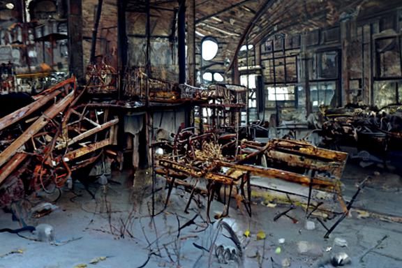 Creepy Owl Demons in Derelict Gothic Factory