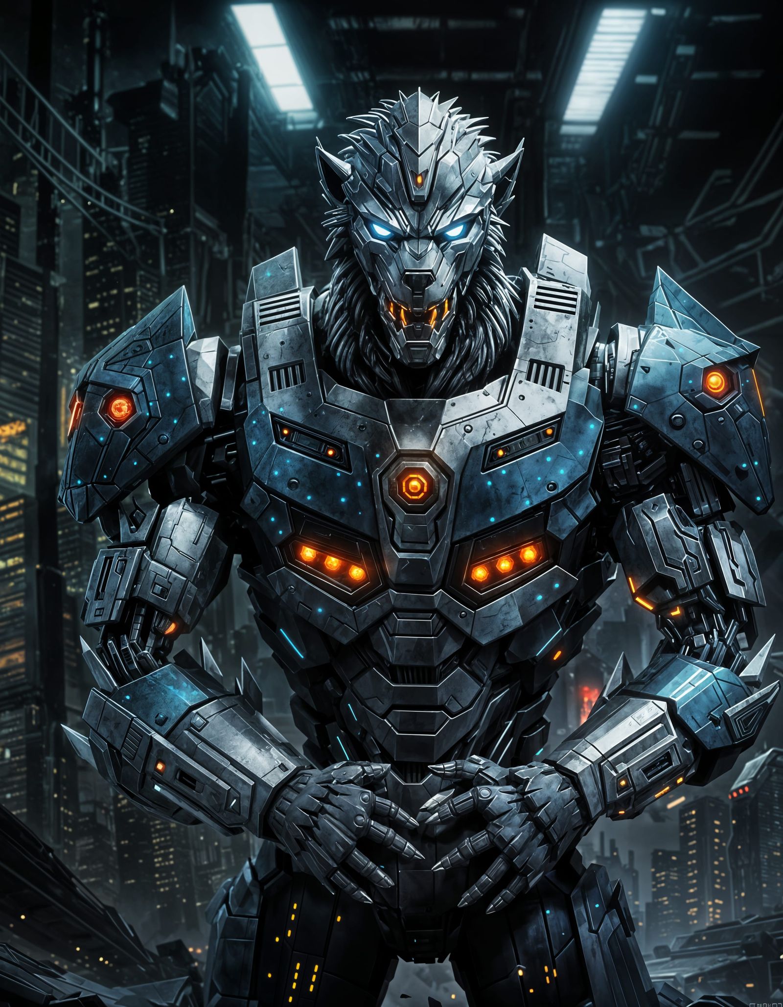 Cybertronian Werewolf Robot: Alien Fusion