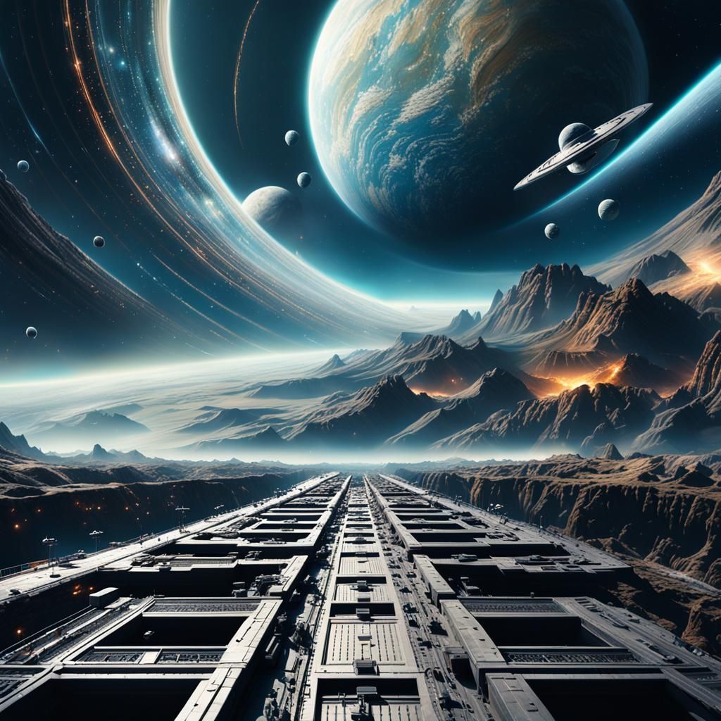 Epic Space Travel Through Galaxies: Digital Matte Painting