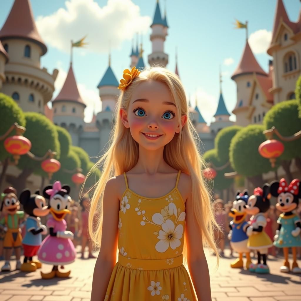 Fantasy Disney Princess Surrounded by Beloved Characters in ...