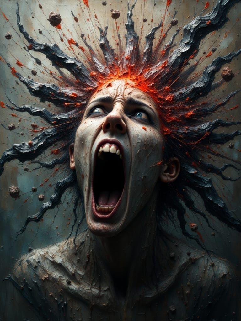 Eternal Suffering and Agony Depicted in Oil