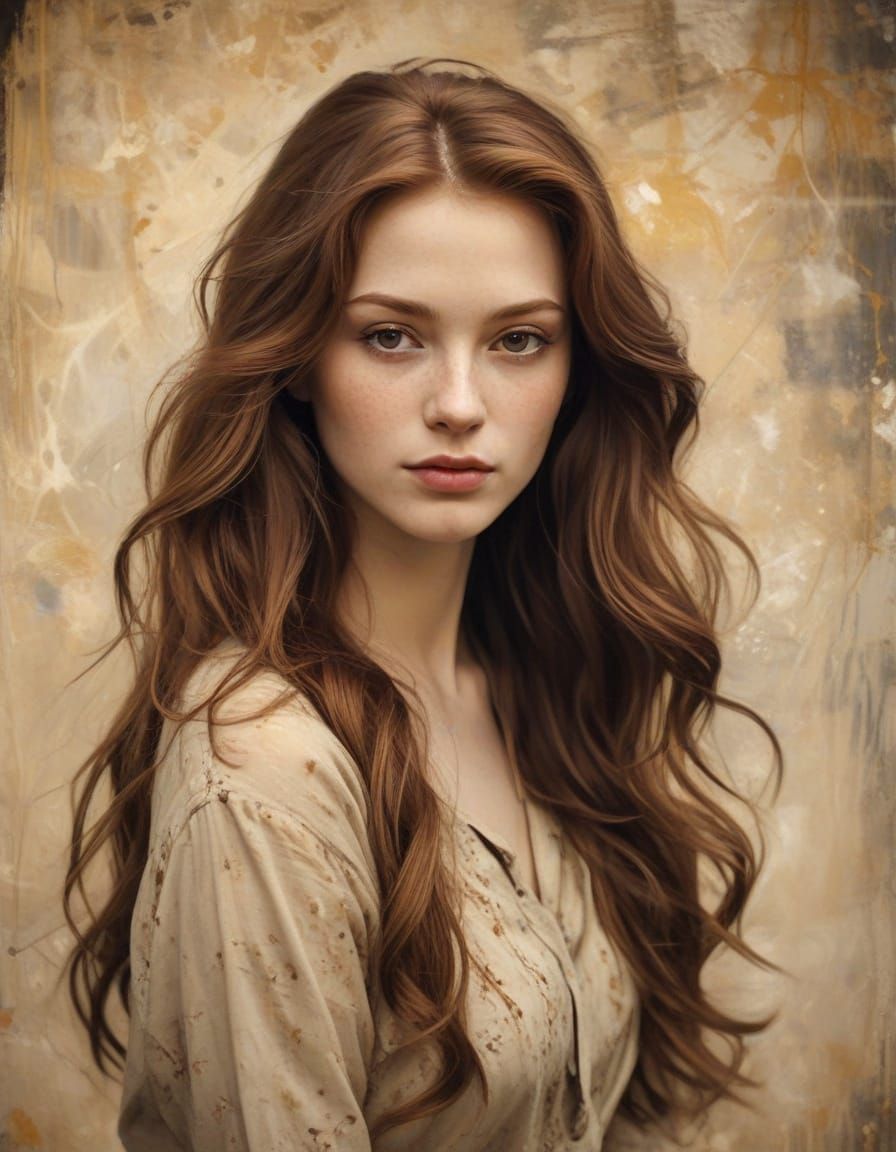 Serene Young Woman in Vibrant Graffiti Style