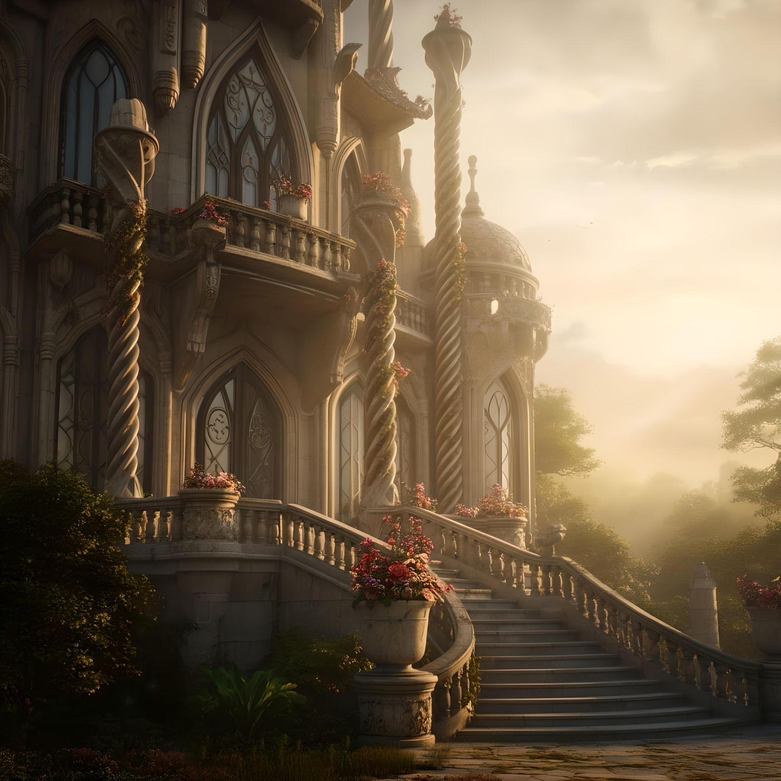 Golden Age Velryian Palace in Ethereal Light