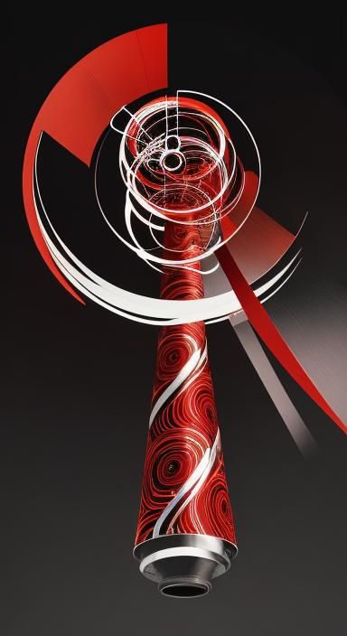 Striking Red Circular Object in Digital Illustration