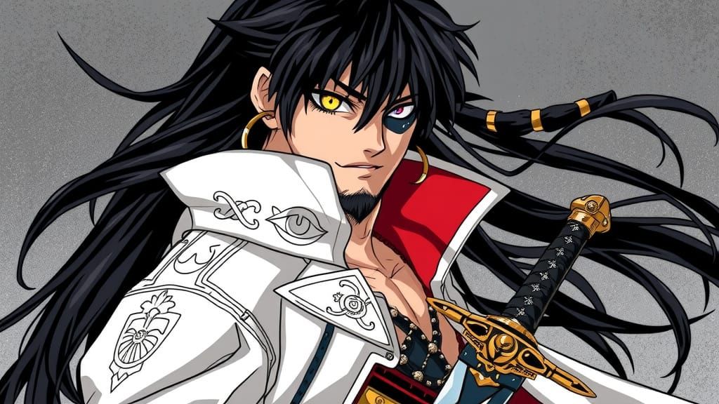 Cyberpunk Space Pirate with Golden Eye and Void Eye