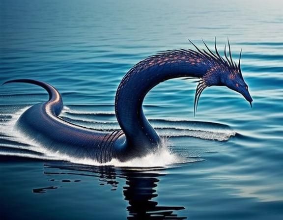 Hyperrealistic Sea Serpent with Saturated Colors