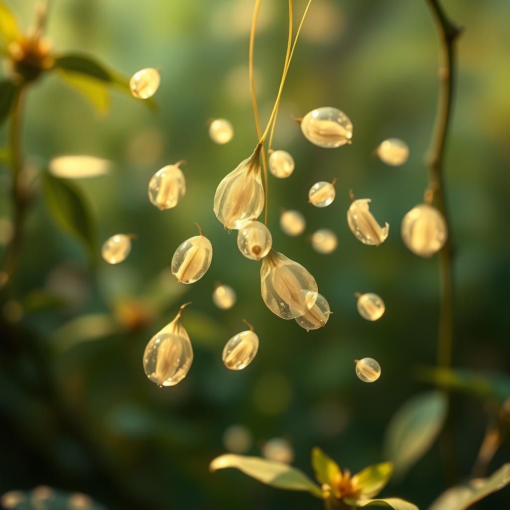 Ethereal Seeds in Flight: An Art Nouveau Dream