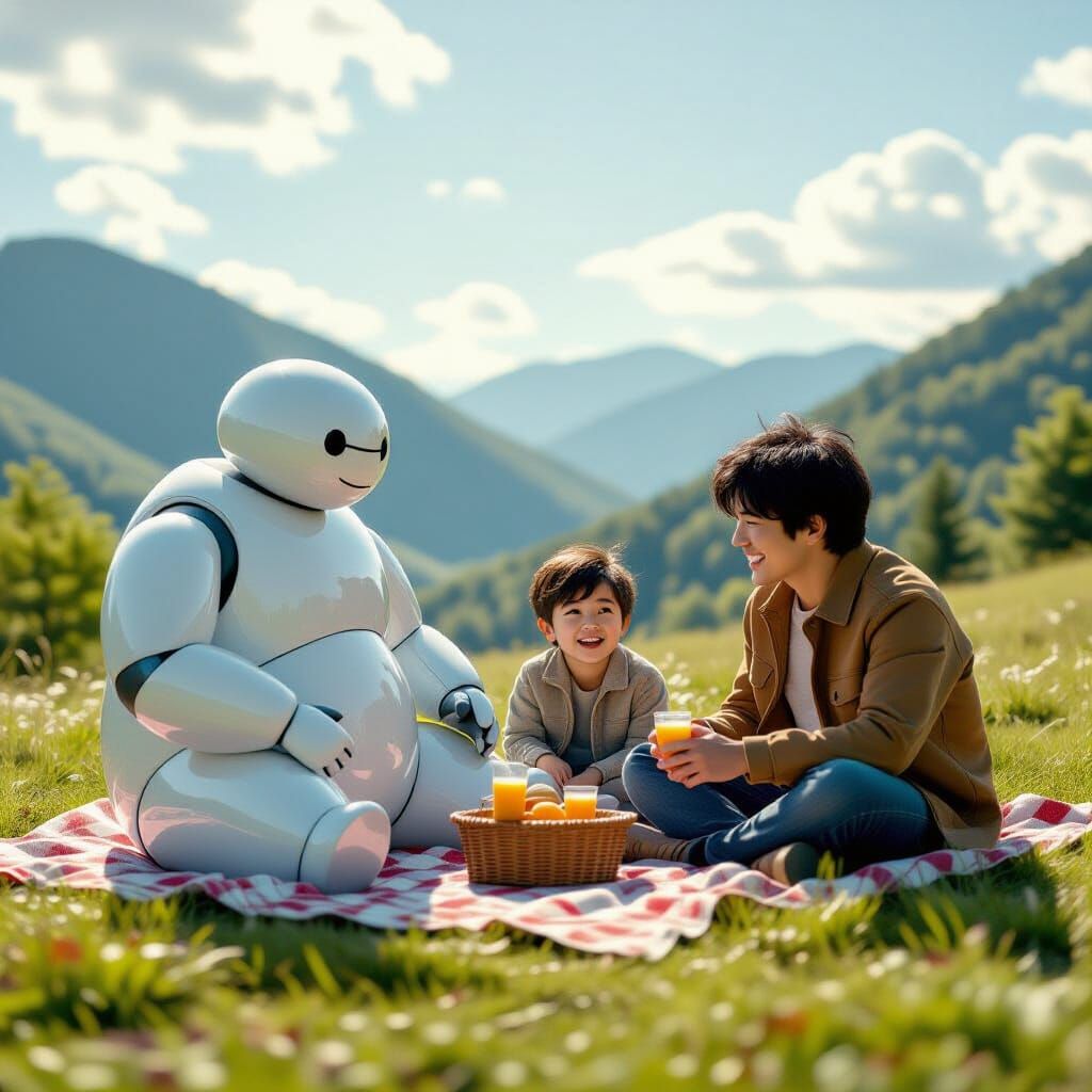 Baymax, Hiro, and Tadashi Picnic: Cinematic 35mm Film