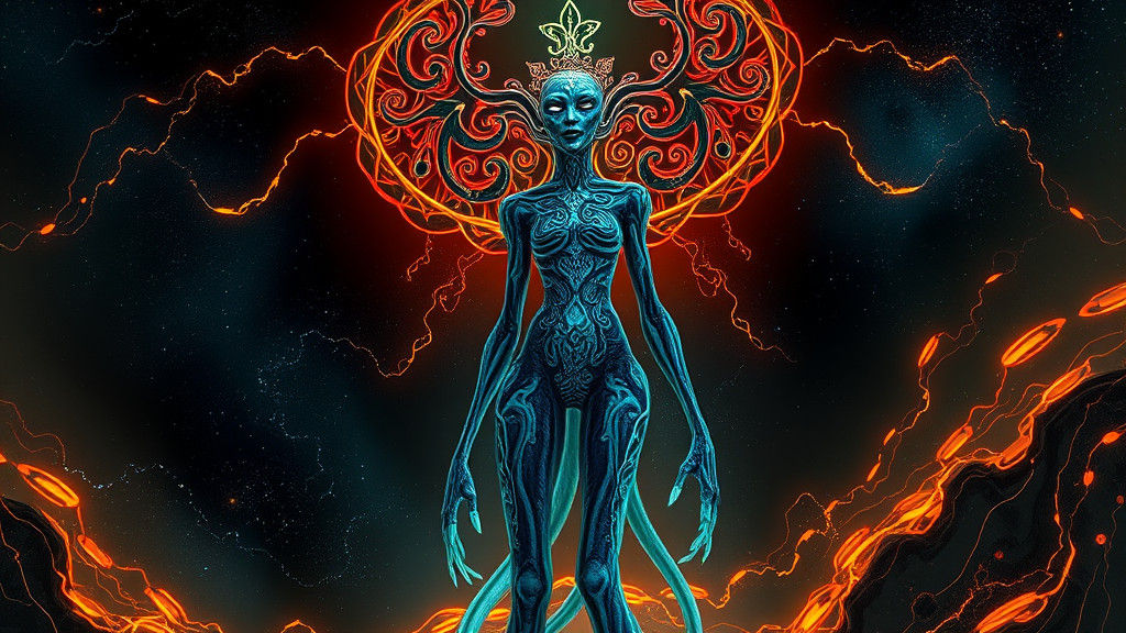 Mystical Being from Proxima Centauri in Art Nouveau Style