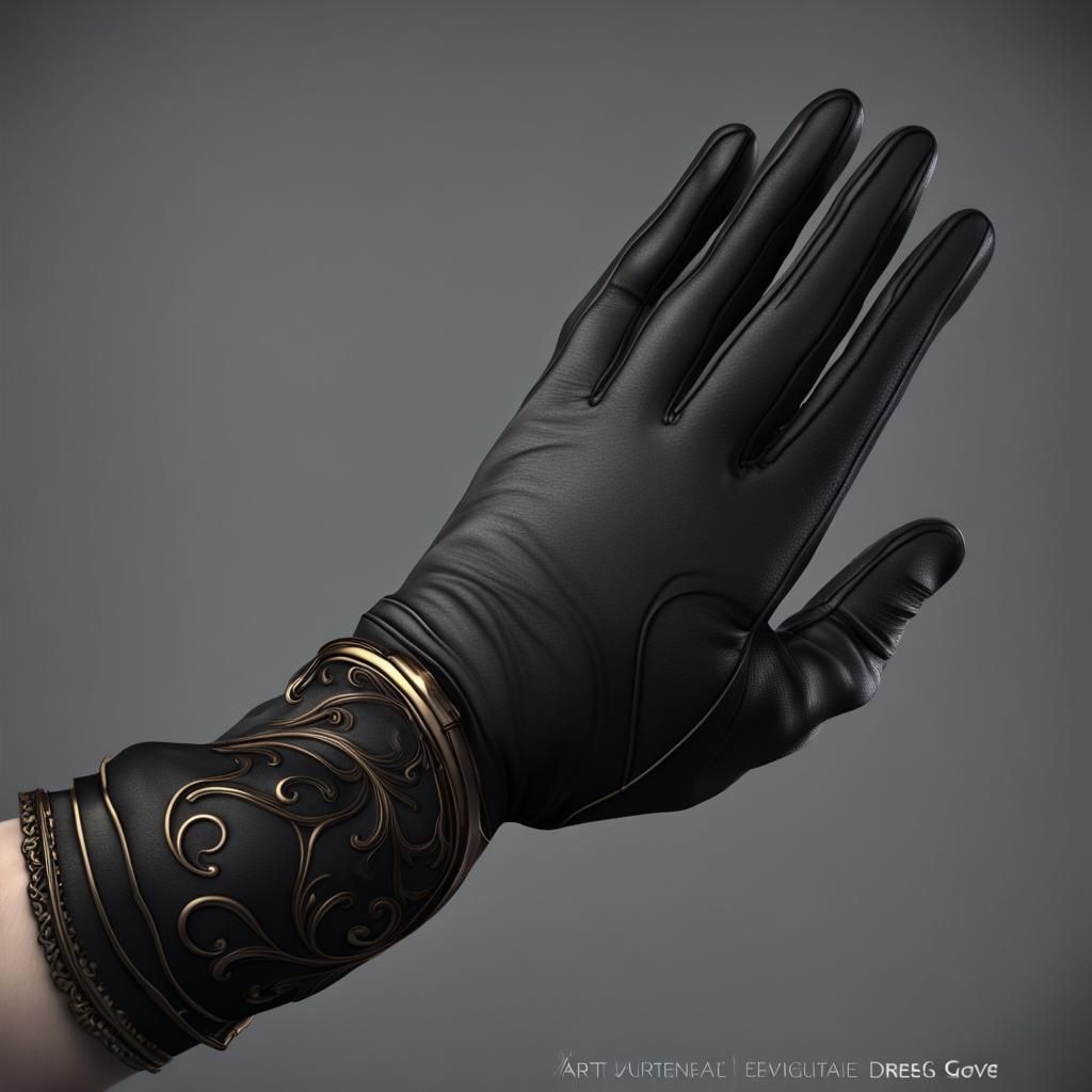 Black Fabric Gloves with Hand Warmers: Matte Painting