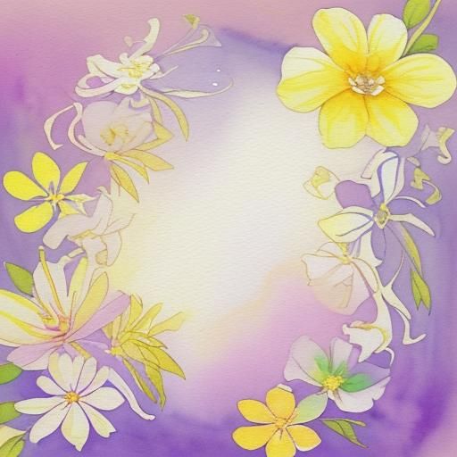 Watercolor Floral Background with White Space