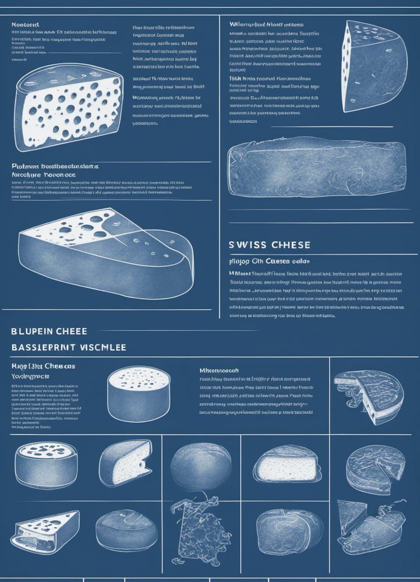 Blueprint of Swiss Cheese with specs