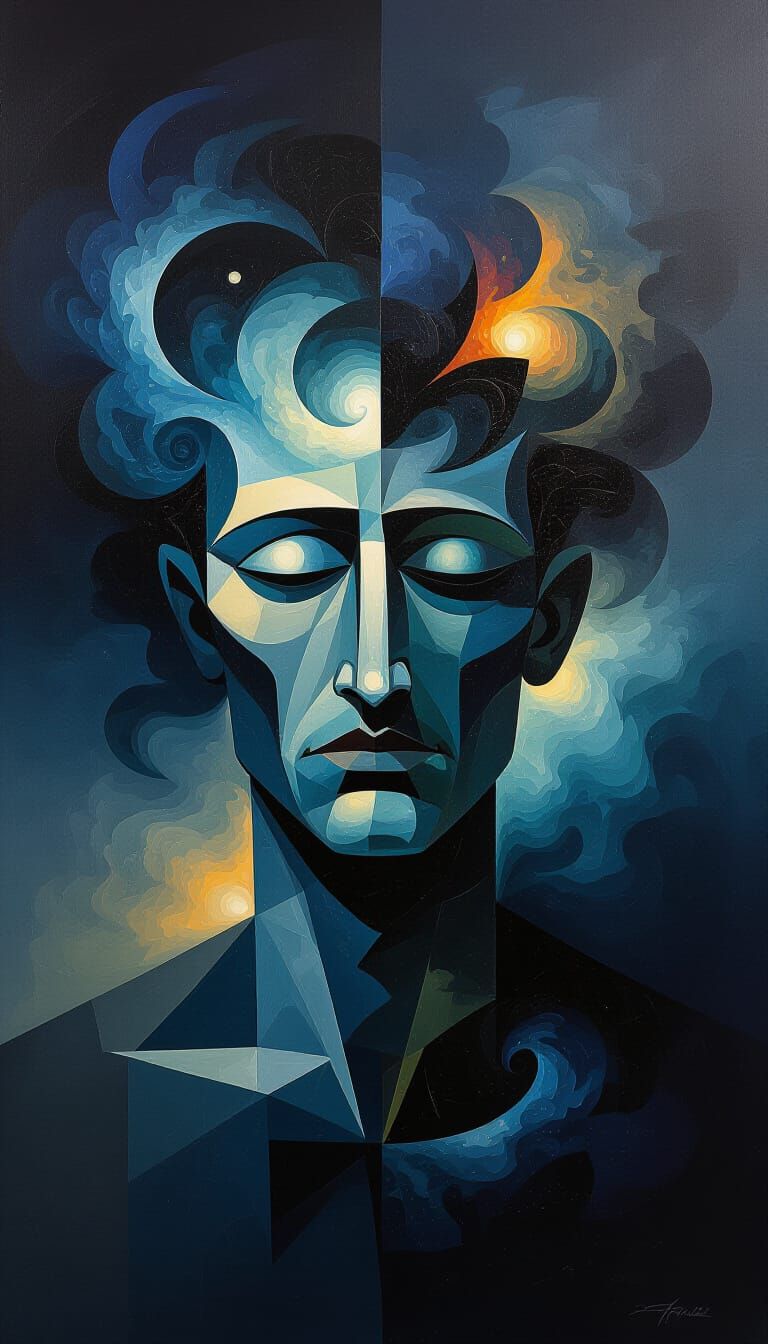 Abstract Surrealist Painting of Life's Mysteries