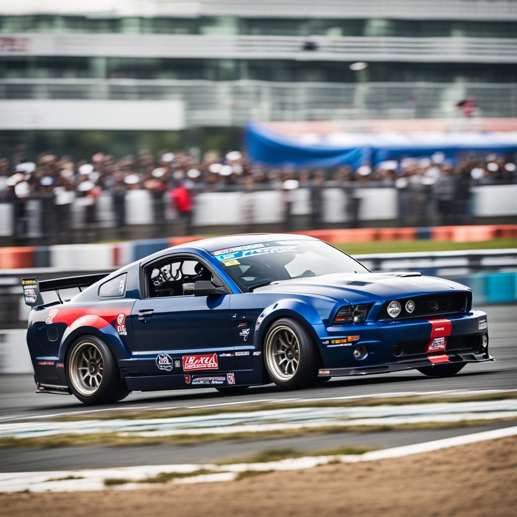 Ford Mustang Drifting at Ebisu Race Track