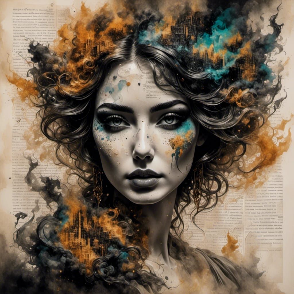 Ethereal Woodland Portrait on Burnt Paper