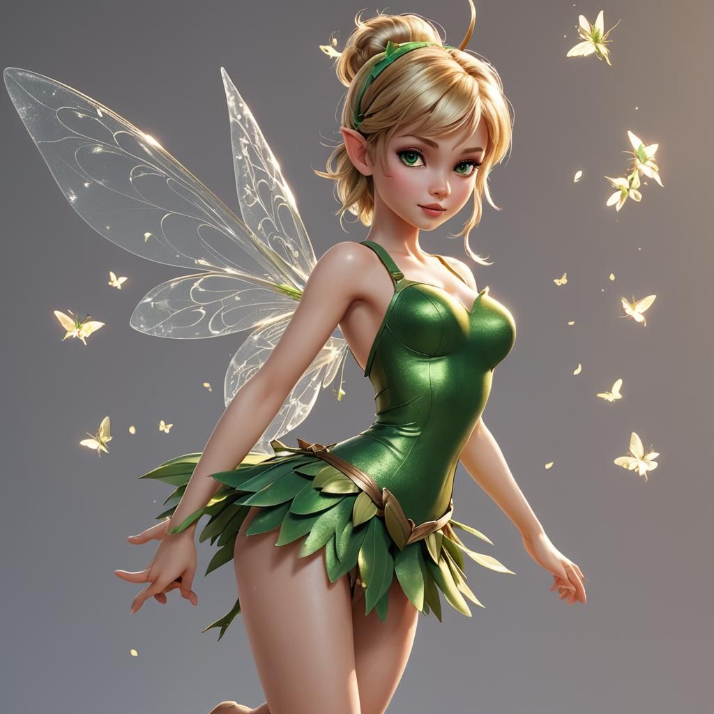 Tinkerbell Posing: Detailed 3D Anime Art