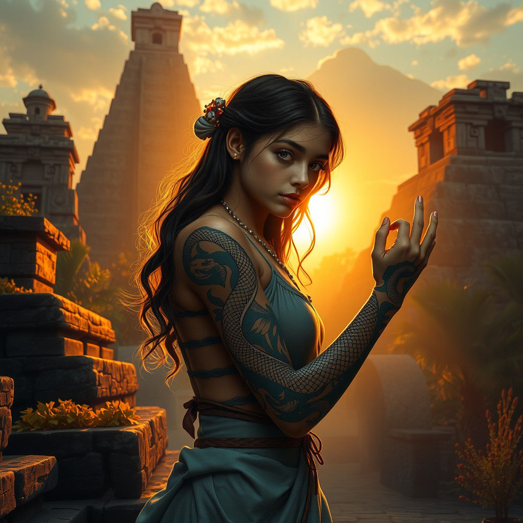 Serpent Tattoo Art in a Digital Painting Style