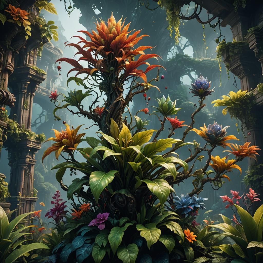 Detailed Fantasy Plant in Deep Color