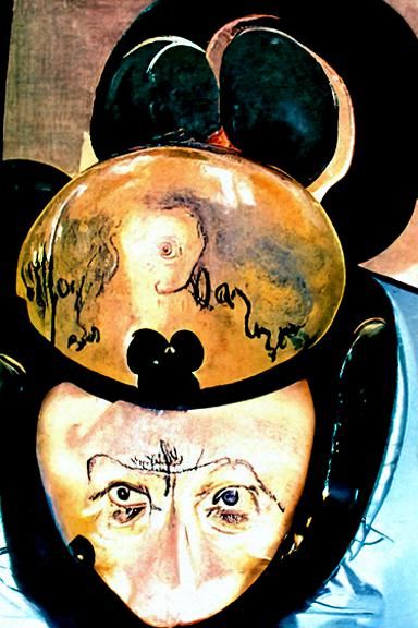 Surreal Self-Portrait with Mickey Mouse Ears