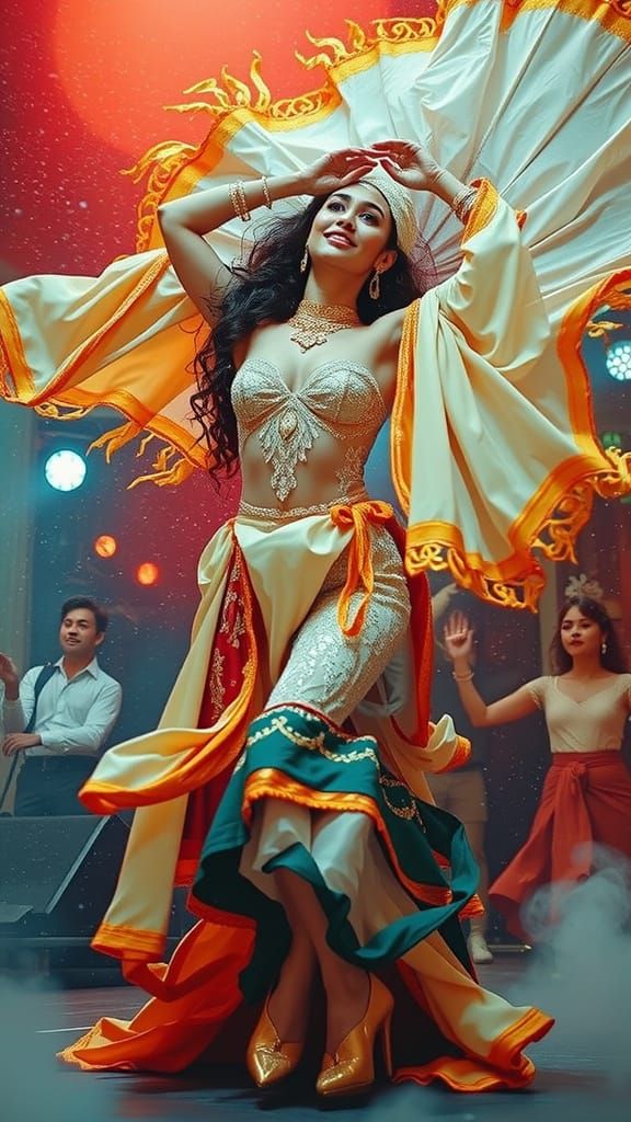 Elegant Dancer Shines on Stage with Stunning Performance