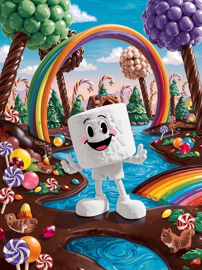 Whimsical Marshmallow Wonderland in Vibrant Pastels